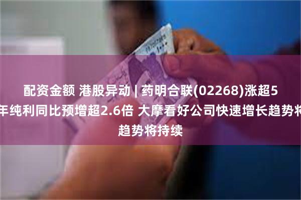 配资金额 港股异动 | 药明合联(02268)涨超5% 全年纯利同比预增超2.6倍 大摩看好公司快速增长趋势将持续