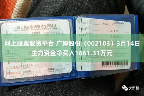 网上股票配资平台 广博股份（002103）3月14日主力资金净买入1661.31万元
