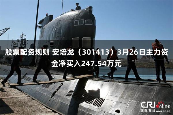 股票配资规则 安培龙（301413）3月26日主力资金净买入247.54万元
