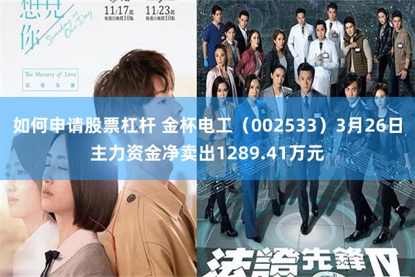 如何申请股票杠杆 金杯电工（002533）3月26日主力资金净卖出1289.41万元